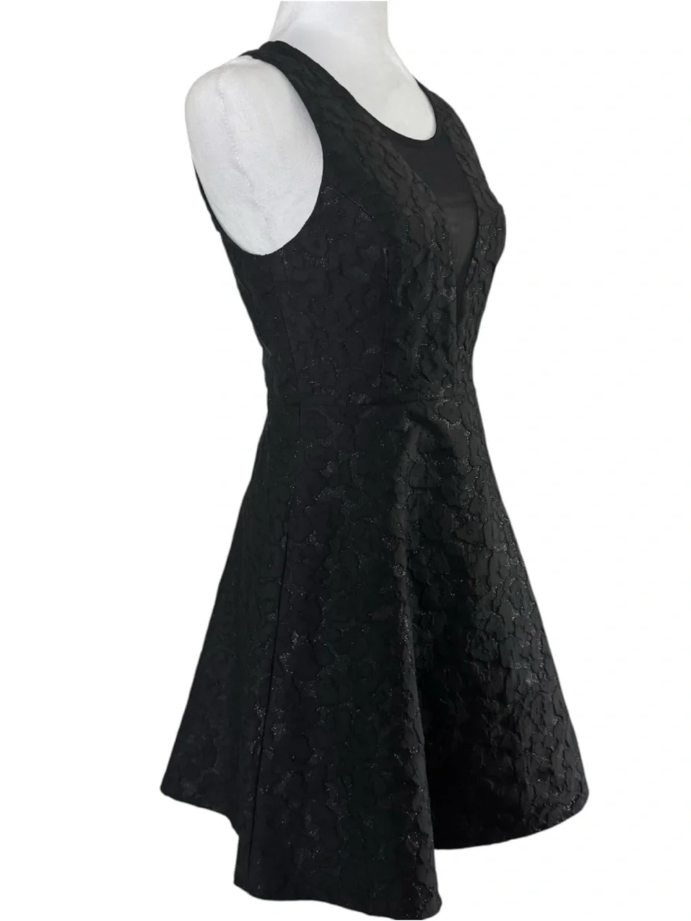 ASTR The Label Black Textured Mesh Fit & Flare Dress Size Small LBD - Picture 6 of 11